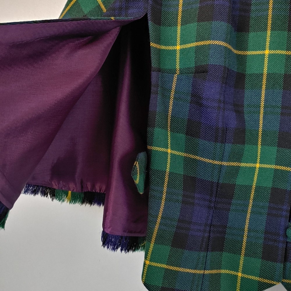 Vintage Aljean Wool Cape Plaid Tartan - Picture 10 of 16